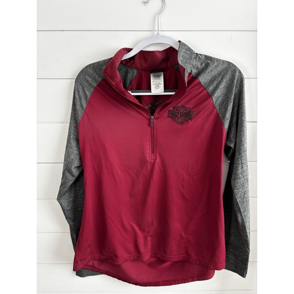 Harley Davison Buds Evansville Indiana Pullover Zip Size Large 0325‎
